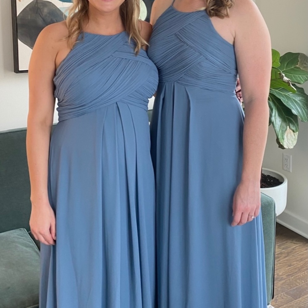 Bill Levkoff  Bridesmaid Dress, Slate, Size 12 (DRY CLEANED)